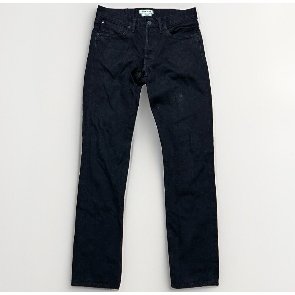 Simon Miller M002 Slim Gulf Resin Denim Jeans Black Mens Size 30x34 USA Made